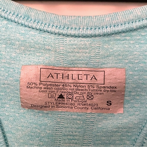 Athleta Fast Track Racerback Tank Turquoise Blue Size Medium - Picture 2 of 3